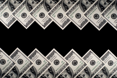 U  S  Dollars shoted on black background  Studio shot の写真素材