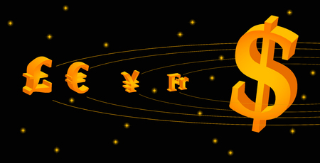 Vector picture that represent forex market as a solar systemのイラスト素材