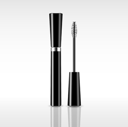 picture of mascara tube and mascara brushのイラスト素材