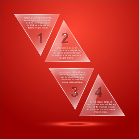 infographic template with glass trianglesのイラスト素材