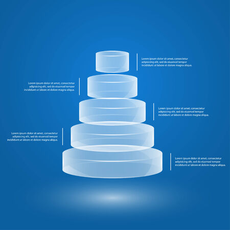 glass pyramid infographic template for business presentationのイラスト素材