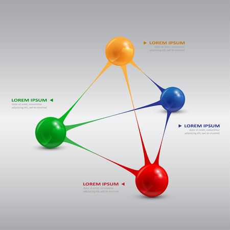 infografic template with color balls, vector eps 10 illustratorのイラスト素材