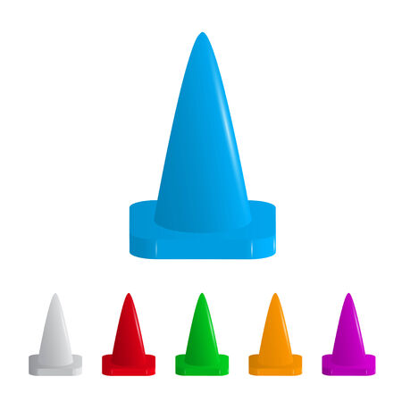 set of color cones, vector eps 10 illustrationのイラスト素材
