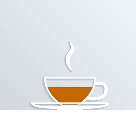 picture of paper tea cup with tea, vector eps 10 illustrationのイラスト素材