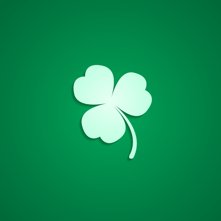 clover sillhouette on green background, vector eps 10 illustrationのイラスト素材