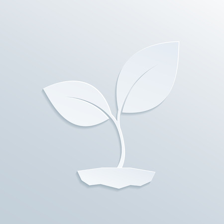 picture of paper sprout sillhouette, vector eps 10 illustrationのイラスト素材