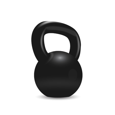 picture of black kettlebell on white backgroundのイラスト素材