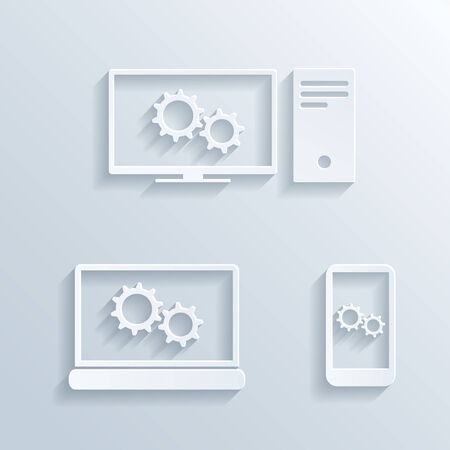 set of computers iconsのイラスト素材