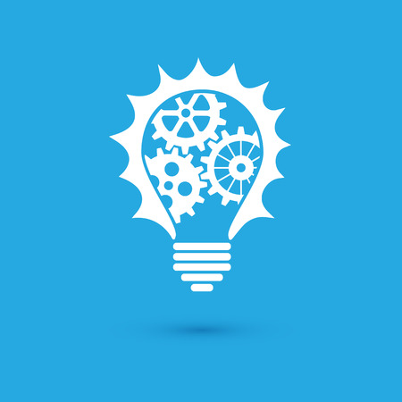 Light bulb with gears inside itのイラスト素材