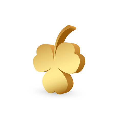 picture of golden clover on white background, vector eps 10 illustrationのイラスト素材
