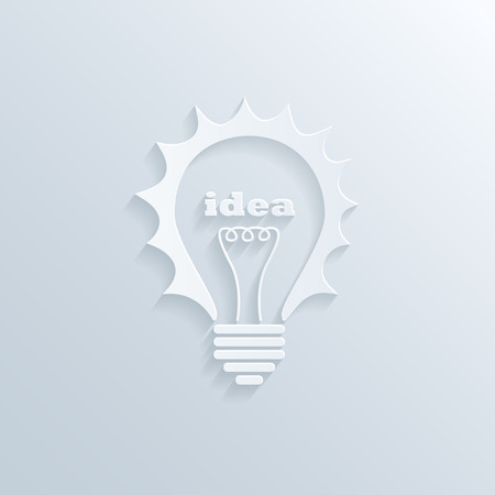 paper lightbulb with idea text in the middle, creative business inspiration conceptのイラスト素材