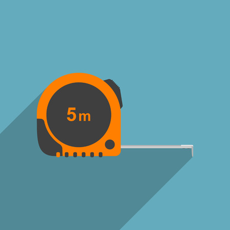 vector picture of industrial measure tape, flat style iconのイラスト素材