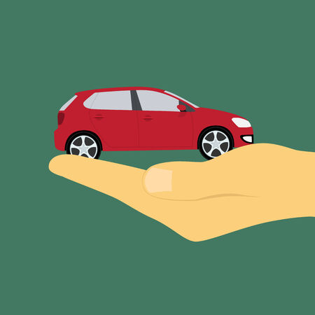 picture of a human hand holding a carのイラスト素材