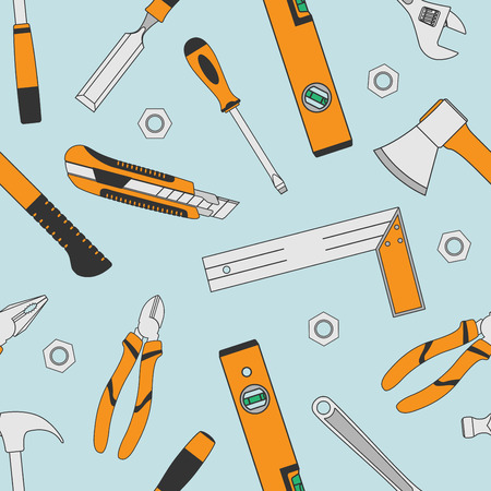 background with set of tools icons, seamless paternのイラスト素材