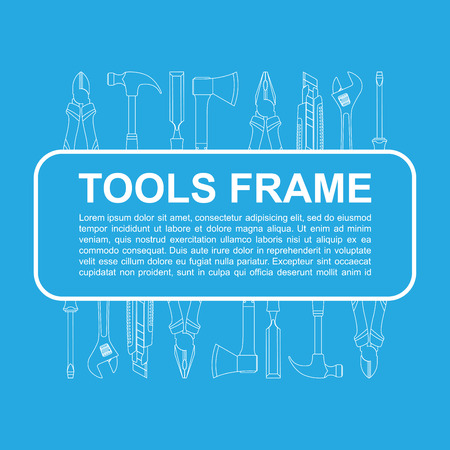 abstract background with frame with tools iconsのイラスト素材
