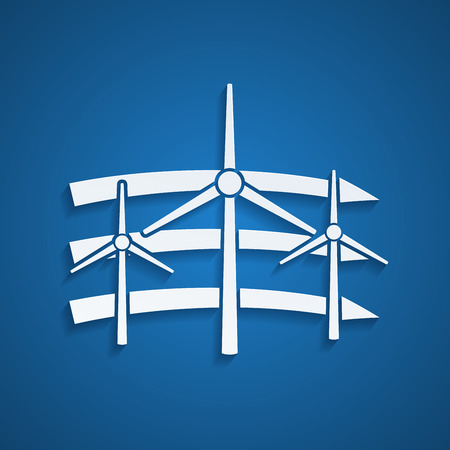 picture of wind turbines, alternative energy conceptのイラスト素材