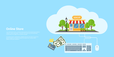 Flat style color banner. Concept for online store and e-commerce.のイラスト素材