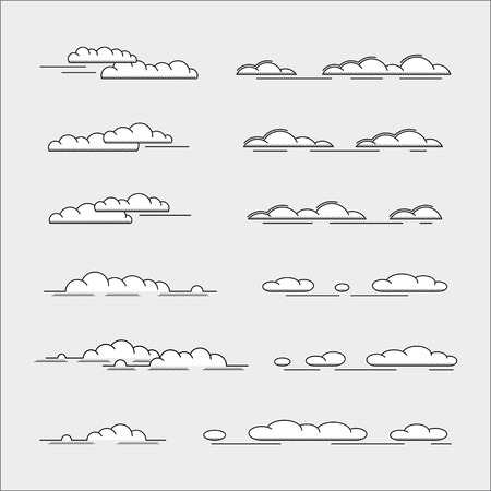set of cloudsのイラスト素材