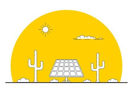 Solar energy concept bannerのイラスト素材