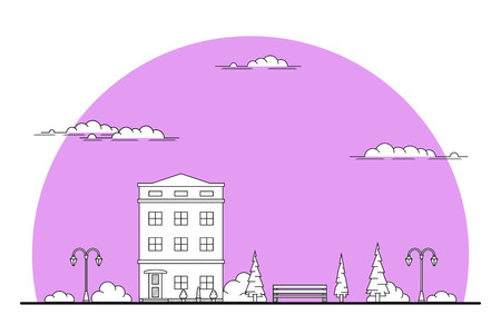 city landscape bannerのイラスト素材