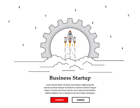 business startup bannerのイラスト素材