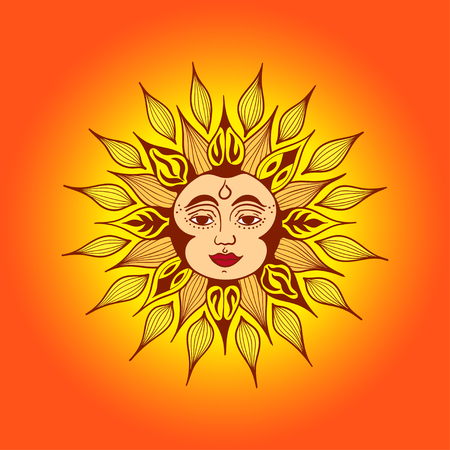 sun with faceのイラスト素材