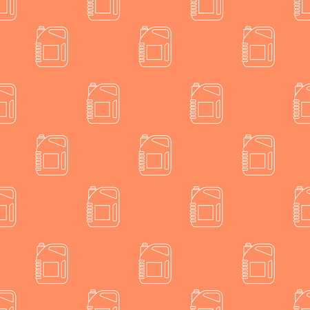 Flat style seamless pattern with motor oil canister icons.のイラスト素材