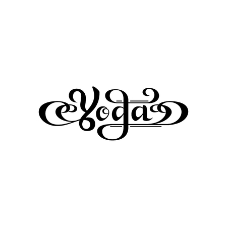 Vector logo design template. Elegant hand lettering for yoga classes and studios.のイラスト素材