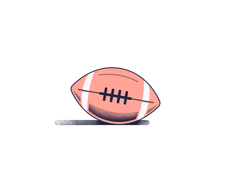 Outlined Flat style illustration of american football. Modern icon design isolated on white background.のイラスト素材