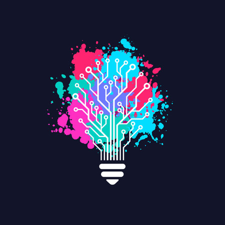 Light bulb in form of printed circuit boardのイラスト素材