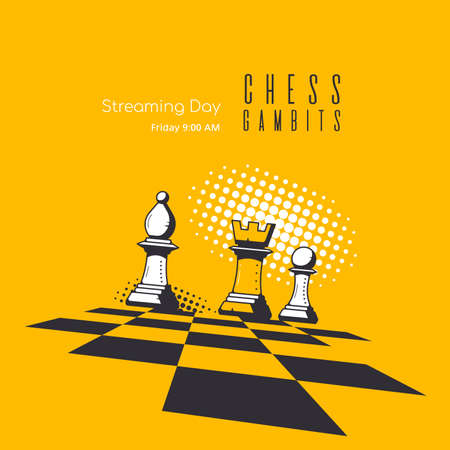 Modern Trendy Banner Template for Chess Streamingのイラスト素材