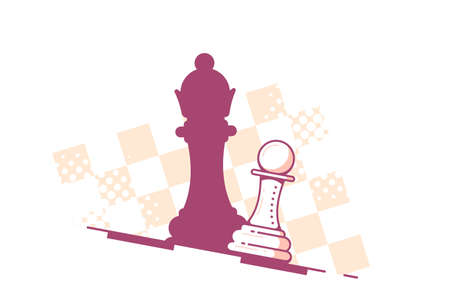 Chess Pawn Droping Shadow of a Queenのイラスト素材