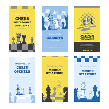 Modern Trendy Story Templates for Chess Streamingのイラスト素材