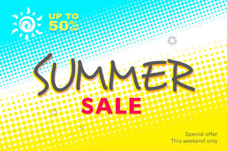 Summer Sale Banner, Promo Badge for Seasonal Discountのイラスト素材