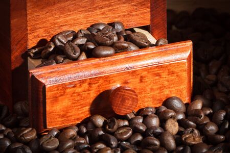 Coffee Grinder with coffee beansの写真素材
