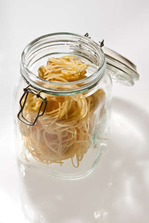 Spaghetti in jarの写真素材