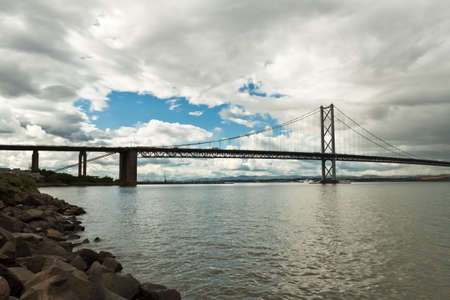 The Forth Bridge, South Queensferry near Edinburgh, Scotlandの写真素材