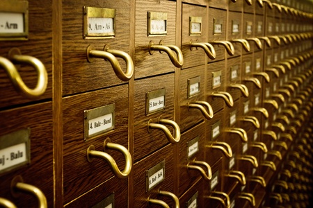 Old Vintage Library Card Catalogの写真素材