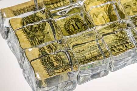 Frozen zone currency exchange dollarの写真素材