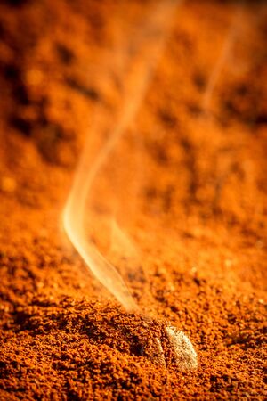 Aroma of roasted coffee grains background