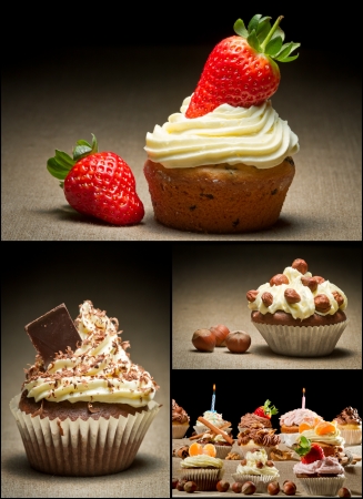 Collage of different types of muffins no. 1の写真素材