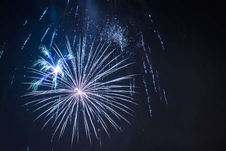 White fireworks during the celebrations at night