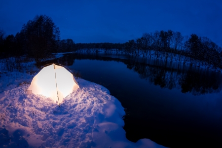 Warm accommodation in the cold winterの写真素材