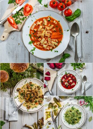 Flavors of Polish soupsの写真素材