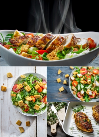 Healthy Caesar saladの写真素材