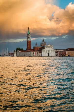 San Giorgio Maggiore Church in sunset, Veniceの写真素材