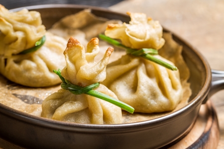 Unusual dumplings with mushroomsの写真素材