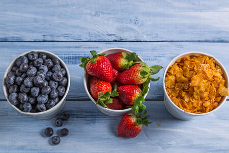 Ingredients for a healthy breakfastの写真素材