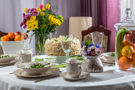 Birthday table ready for acceptance guests