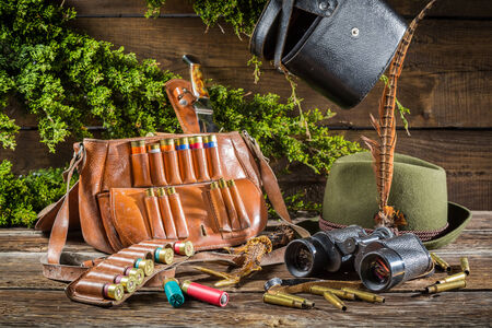 Hunting equipment in a house forester